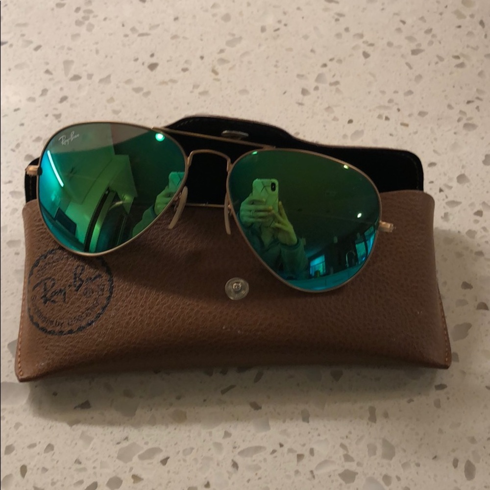RayBan Aviator 112/19 Gold/Crystal Green, 55mm